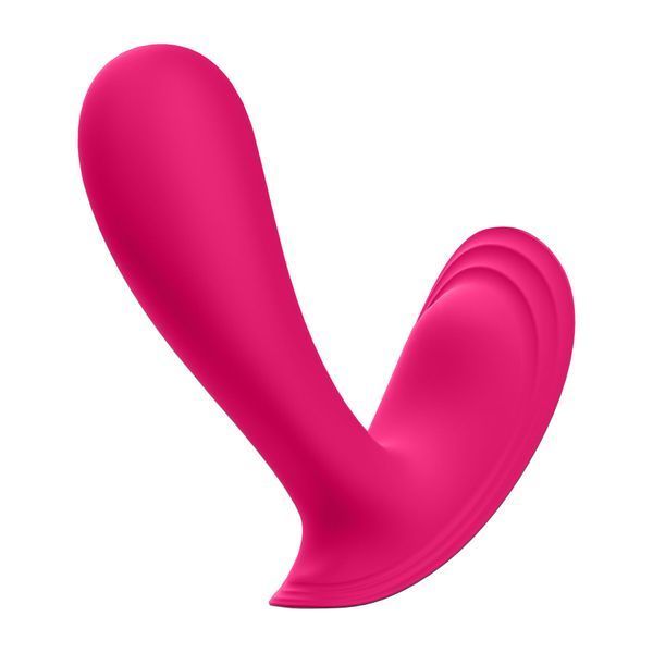 Верхній ракурс &mdash; силіконова стимуляція точки G з вібратором Satisfyer