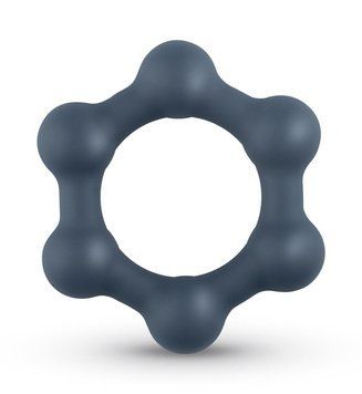 Силіконове ерекційне кільце Boners Hexagon на білому фоні, об’ємне зображення