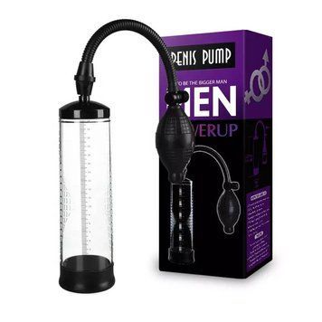 Вакуумна помпа для пеніса Men Powerup з упаковкою на білому фоні