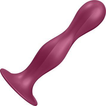 Satisfyer Double Ball-R бордовий &mdash; бокова хвиляста форма та присоска
