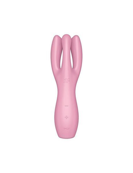 Satisfyer Threesome 3 має широку гаму режимів вібрації, які допоможуть вам знайти ідеальну інтенсивність для вашого комфорту. Його силіконова поверхня ніжно ляже на вашу шкіру, забезпечуючи м'яке та приємне дотику відчуття. Кліторальний вібратор також вод
