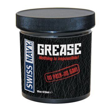 Банка анальної змазки для фістингу Swiss Navy Grease 473 мл на чорному фоні — ультрагуста текстура для глибоких проникнень без болю.