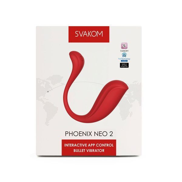 Оригінальна коробка з віброяйцем Svakom Phoenix Neo 2 &mdash; передній вигляд