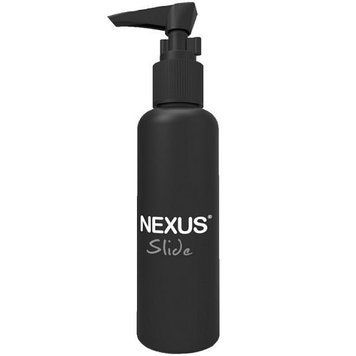 Стильна чорна пляшечка анальної змазки Nexus Slide з дозатором — ідеальний вибір для тривалого ковзання та комфортного анального сексу.