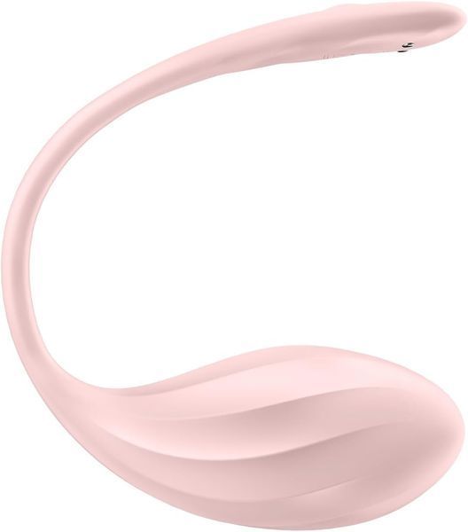 Рожевий Satisfyer Ribbed Petal &mdash; гнучке ребристе віброяйце з силікону для G-стимуляції та прихованого носіння