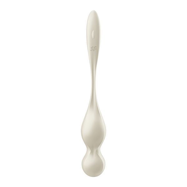 Satisfyer Love Birds 1 кремові вагінальні кульки з подовженим хвостиком для комфортного тренування м&rsquo;язів тазового дна