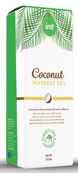 Чарівна масажна олія Intt Coconut Vegan: натуральна, екологічно чиста та з витонченим ароматом кокосу. Вона готова дарувати вам незабутні моменти розслаблення та насолоди.