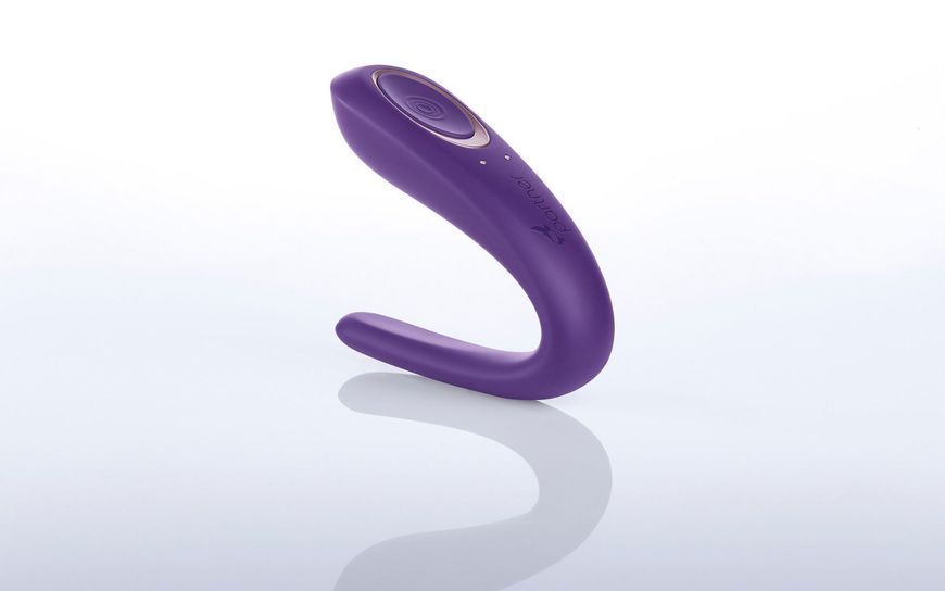 Вібратор для пар Satisfyer Double Classic у фіолетовому кольорі з вигином U-типу для стимуляції обох партнерів