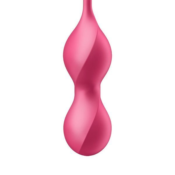 Крупний план силіконових вагінальних кульок Satisfyer Love Birds 2 з плавним хвилястим рельєфом