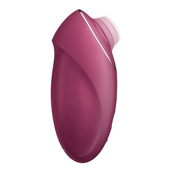 Satisfyer Tap & Climax 1 бордовий 💖 ергономічний профіль корпусу збоку