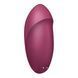 Кліторальний вібратор Satisfyer Tap & Climax 1 бордовий 💦 вид збоку з видимою м&rsquo;якою насадкою