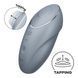 Кліторальний вібратор Satisfyer Tap & Climax 1 графітовий 🌀 видовжена задня частина, вигляд згори