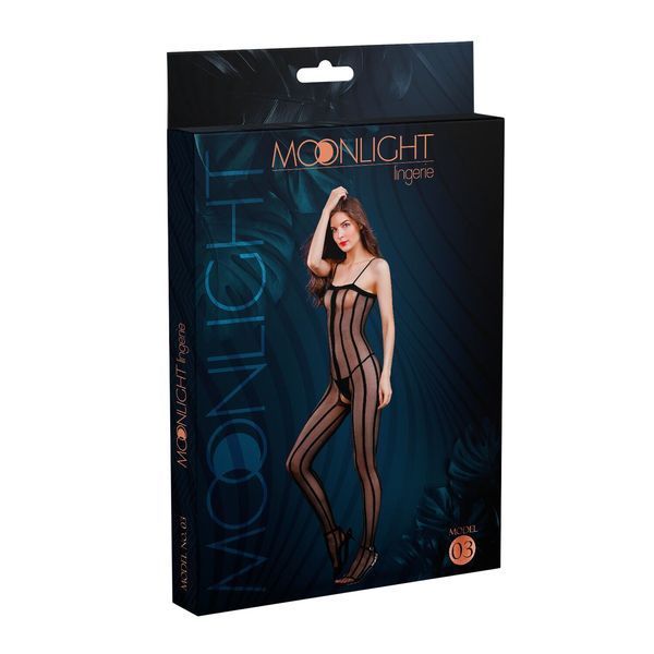 На цьому зображенні ви бачите розкішний сексуальний бодістокінг Moonlight Model 03. Його елегантний дизайн і чудове поєднання кольорів надають йому неповторного шарму. Він дуже комфортний у носінні і відмінно підкреслює ваші форми. Цей бодістокінг - ідеал