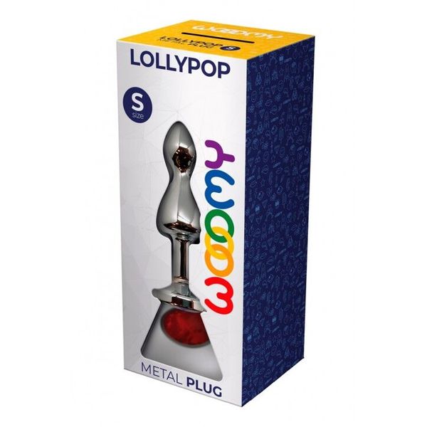 Зображення показує Wooomy Lollypop Double Ball Metal Plug - металеву пробку з двома кульками, яка пропонує подвійну насолоду під час інтимних ігор. Цей стимулятор виготовлений з високоякісного металу, що надає йому міцності та довговічності. Кожна кулька