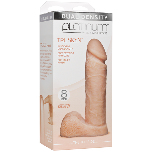 Упаковка Doc Johnson Platinum TRUSKYN The Tru Ride 8 Inch &mdash; premium silicone, dual density