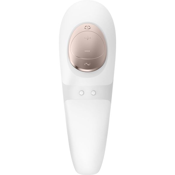 Зображення показує Satisfyer Pro 4 - інноваційний вібратор для пар, який може стати вашим найкращим співчутливим другом. Завдяки швидкому заряджанню за 1,5 години ви отримуєте безліч задоволення. Цей вібратор пропонує неперевершені сексуальні враження для