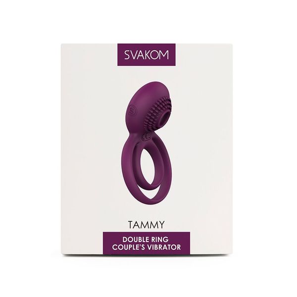 Подвійне ерекційне кільце Svakom Tammy - ідеальний спосіб насолодитися інтимними моментами у парі. Захоплюйтесь 25 комбінаціями вібрації та забезпечуйте незабутню насолоду!