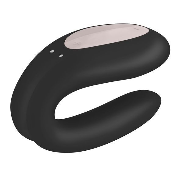 Вібратор для пар Satisfyer Double Joy у чорному кольорі &ndash; вид збоку