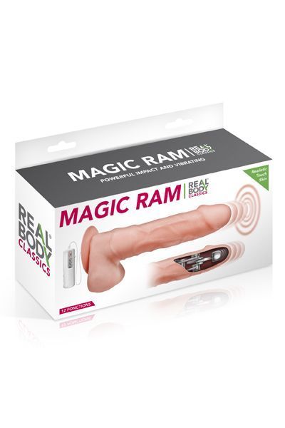 Вібратор з пенетрацією Real Body — Magic Ram це той іграшковий друг, який гарантує незабутній і вибуховий досвід задоволення. Цей вібратор відзначається своїм яскравим та стильним дизайном, але його справжній магічний потенціал полягає в його реалістичних