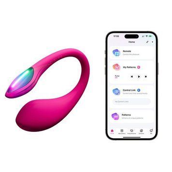 Lush Mini поруч зі смартфоном з додатком Lovense Remote.