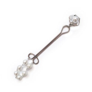 💍 Повний вигляд затискача для клітора Royal Pearls — метал, перлини, дизайн, що заводить з першого погляду.