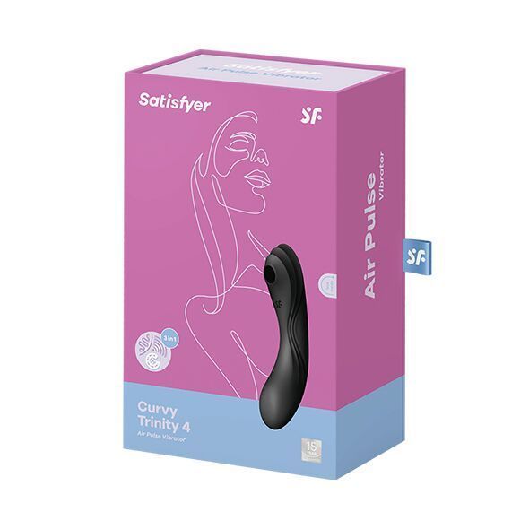 Фото упаковки вібратора Satisfyer Curvy Trinity 4 чорного кольору