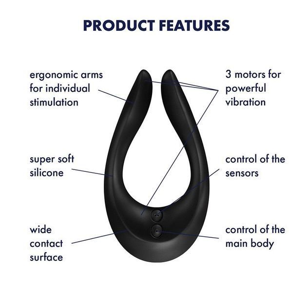 Чорний Satisfyer Endless Joy &mdash; універсальна форма для стимуляції тіла і бажань