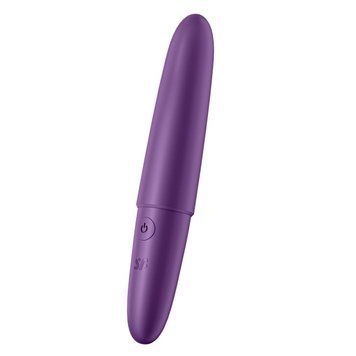 Перспективне зображення фіолетової міні-віброкулі Satisfyer для точкової стимуляції