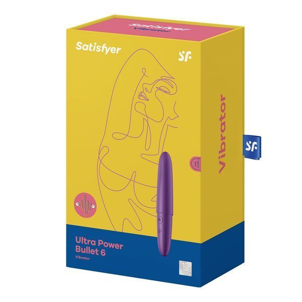 Упаковка віброкулі Satisfyer Ultra Power Bullet 6 з фіолетовим варіантом ілюстрації