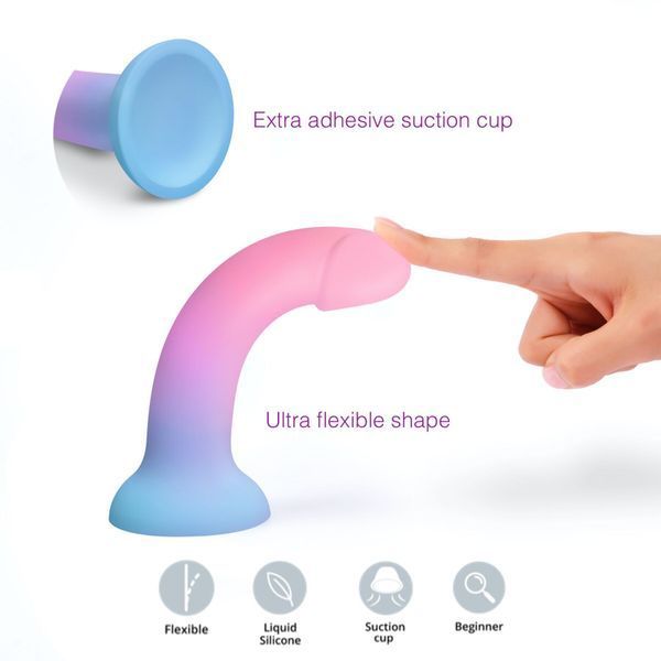 нфографіка (розмір S): P- & G-spot soft touch dildo; рідкий силікон, довжина, що вводиться 13.5&times;&Oslash;3.1 см; гнучкий корпус і потужна присоска