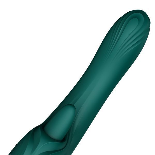 Головка вібратора Zalo Ares Turquoise Green 💚 з рельєфом для G-точки крупним планом