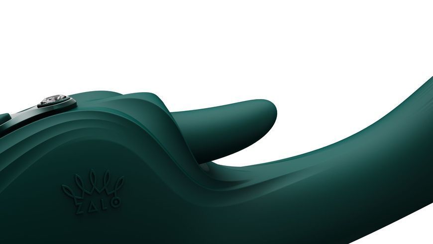 Кліторальний язичок вібратора Zalo Ares Turquoise Green 💚 крупний план