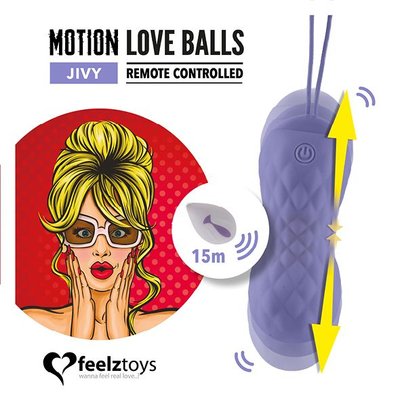 Зображення показує вагінальні кульки з перлинним масажем Jivy, які пропонують 7 різних режимів насолоди. Ці кульки допомагають зміцнити м'язи та забезпечують приємний масаж. Вони мають гладку поверхню та елегантний дизайн, що робить їх ідеальними для задо