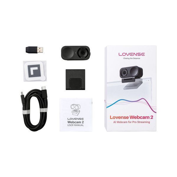 Комплектація Lovense WebCam 2 4K: камера, кабель, кріплення, інструкція