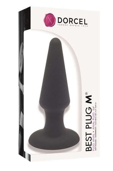 Упаковка Dorcel Best Plug M &mdash; силіконова анальна пробка, чорний колір, бренд Dorcel