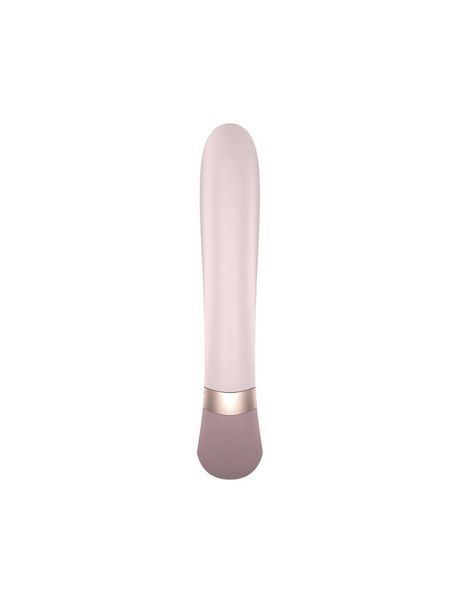 Вібратор-кролик Satisfyer Heat Wave бежевий &mdash; вигнута форма з ніжним тілесним відтінком для стимуляції точки G