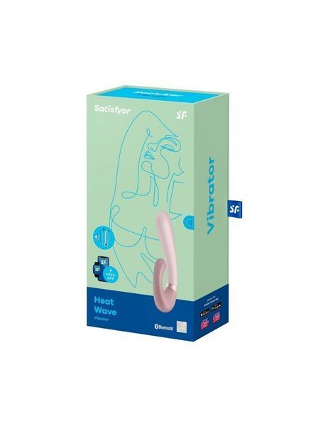 Упаковка бежевого Satisfyer Heat Wave &mdash; преміальний вигляд у м&rsquo;якому зеленому стилі