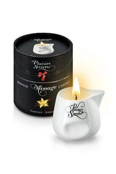 Масажна свічка Plaisirs Secrets Vanilla &mdash; вершковий аромат, тепле масло