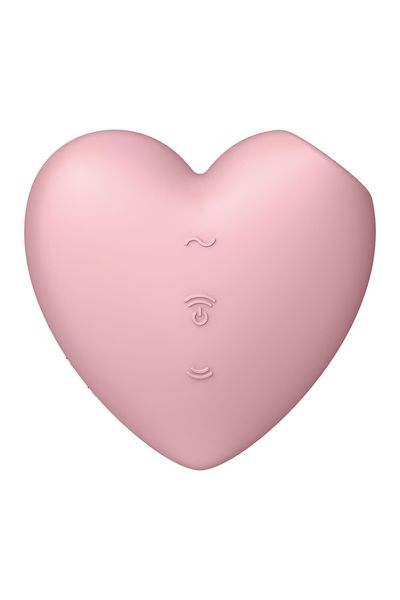 На цьому зображенні можна побачити Satisfyer Cutie Heart - стильний та мініатюрний стимулятор з 12 режимами вібрації. Його зручна форма і високоякісний силіконовий матеріал роблять його ідеальним компаньйоном для задоволення ваших інтимних бажань. Виберіт