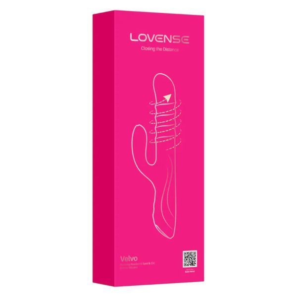 Фірмова рожева упаковка смарт вібратора-кролика Lovense Velvo з технологією WaveRoller