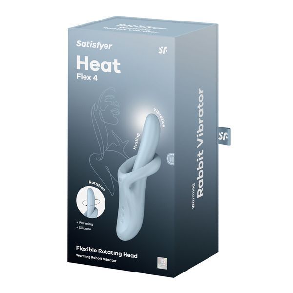 Satisfyer Heat Flex 4 блакитний &mdash; ергономічна форма, гладкий силіконовий корпус і магнітна зарядка