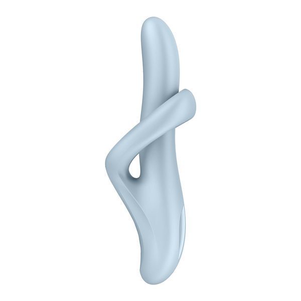 Профіль вібратора кролика Satisfyer Heat Flex 4 блакитного кольору з еластичним кільцем для клітора й статевих губ