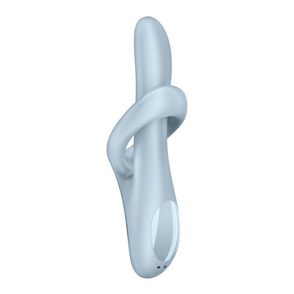 Вібратор кролик Satisfyer Heat Flex 4 блакитний у коробці, вібрація ротація та підігрів до 39&deg;C