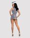 Костюм стюардеси Obsessive L/XL &mdash; сіре плаття, акцент на стегнах, стильне кепі