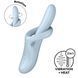 Блакитний вібратор Satisfyer Heat Flex 4 із позначками ротації та підігріву, 2-в-1 вібрація плюс тепло
