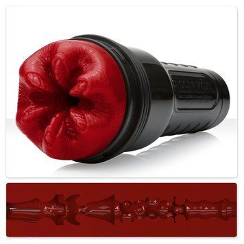 Мастурбатор-вагіна Fleshlight Fantasy Reaper у чорному корпусі, червоний шестикігтевий вхід і схема каналу