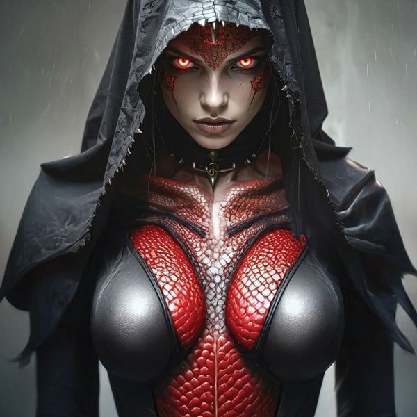 Fleshlight Fantasy Reaper &mdash; фентезійна героїня у чорному каптурі з червоною лускою та палаючими очима