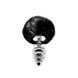 Alive Fluffy Twist Plug M &mdash; металева пробка з чорним хвостиком для фетиш-гри