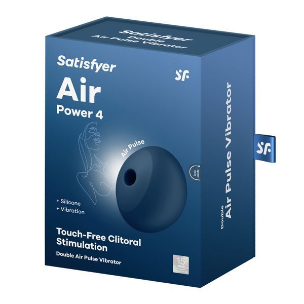 упаковка Satisfyer Air Power 4 синій &mdash; коробка вакуумного кліторального вібратора