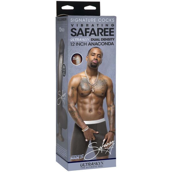 Упаковка фалоімітатора Safaree 12" ULTRASKYN із зображенням Safaree Samuels